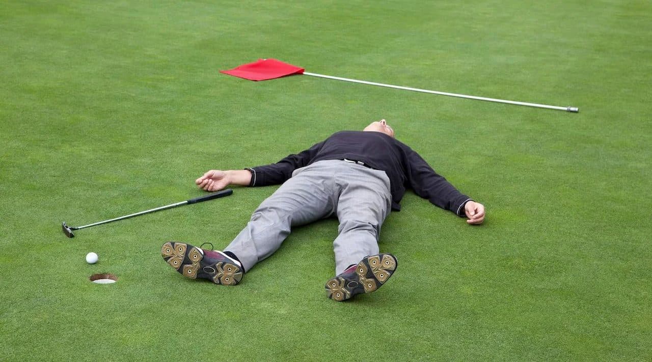 Man heartbroken to miss golf with friends after wife kills friends, which was “also a real bummer.”